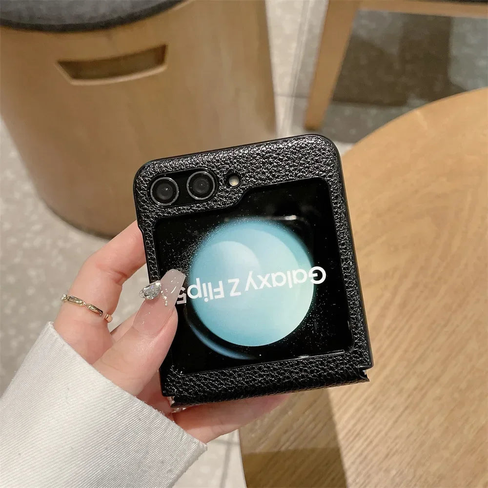 Litchi Leather Case for Samsung Galaxy Z Flip - Premium Mobile Phone Cases from Dressmycell.com - Just $22! Shop now at Dressmycell.com Litchi Leather Case for Samsung Galaxy Z Flip - Premium Mobile Phone Cases from Dressmycell.com - Just $22! Shop now at Dressmycell.com